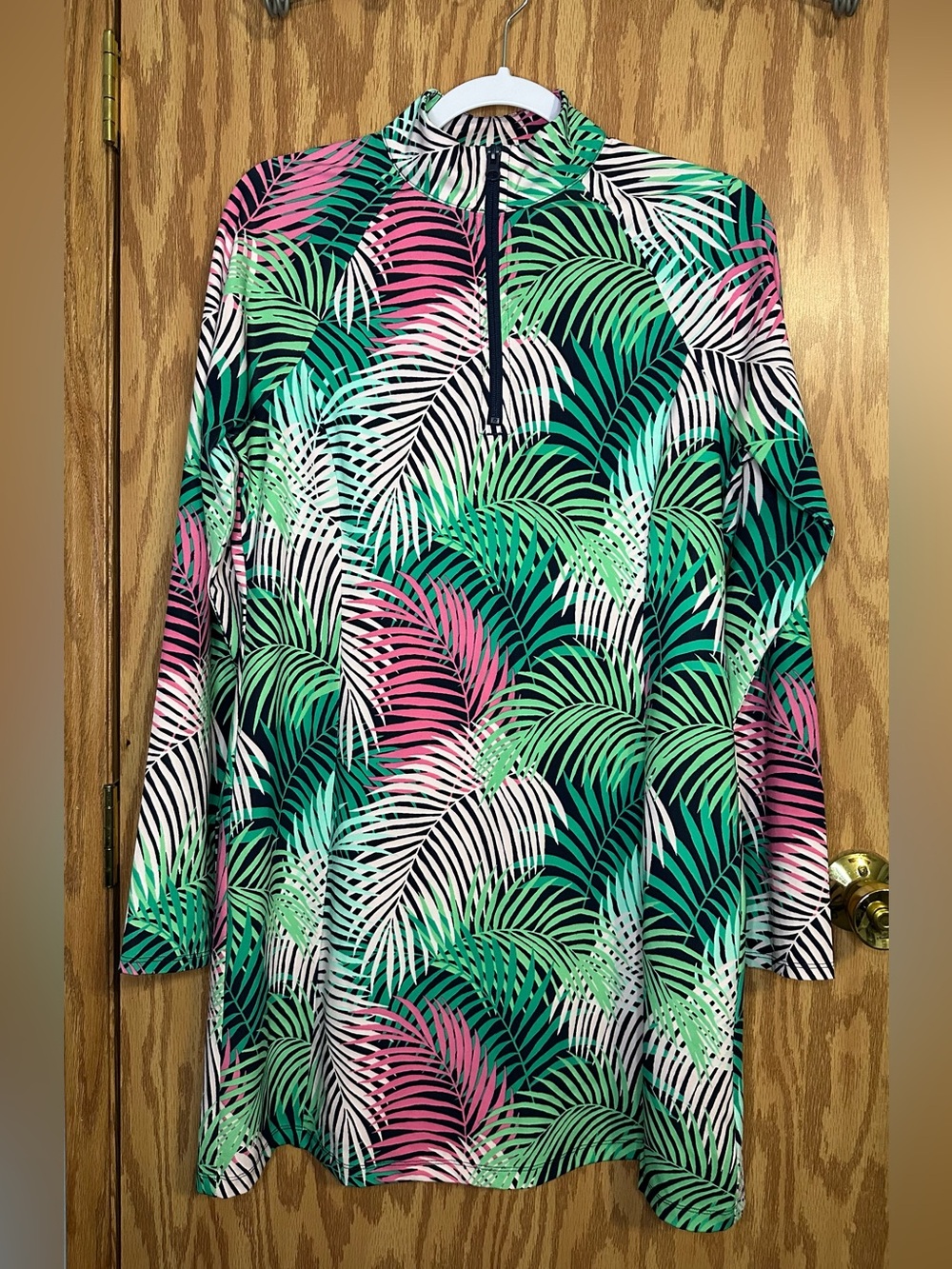Tommy Bahama Golf Long Sleeve Tropical Print  Dress Size Medium SPF 50